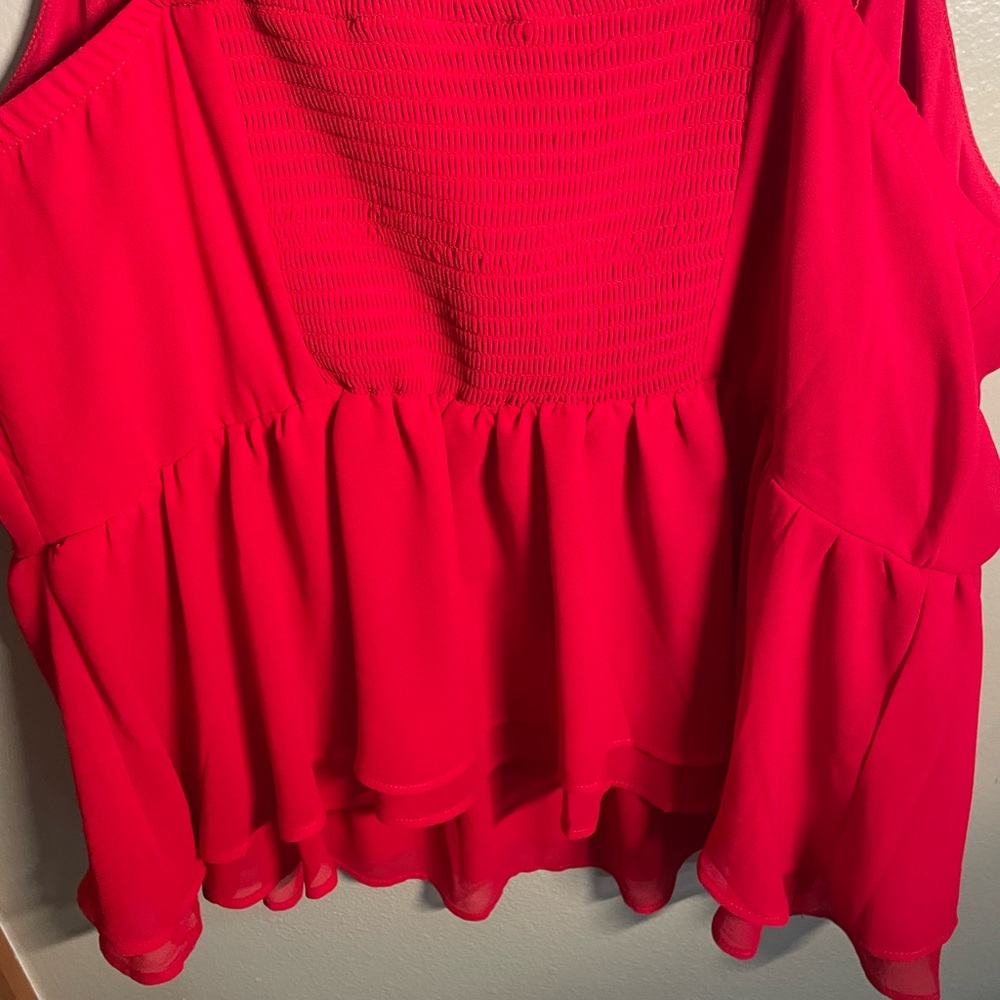 Women's Torrid Super Soft Red Babydoll Top Size 3 - Picture 5 of 5